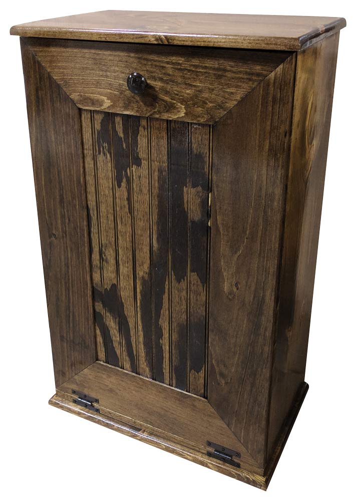 Sawdust City Tilt-Out Wooden Trash Bin Holder (Old - Black)