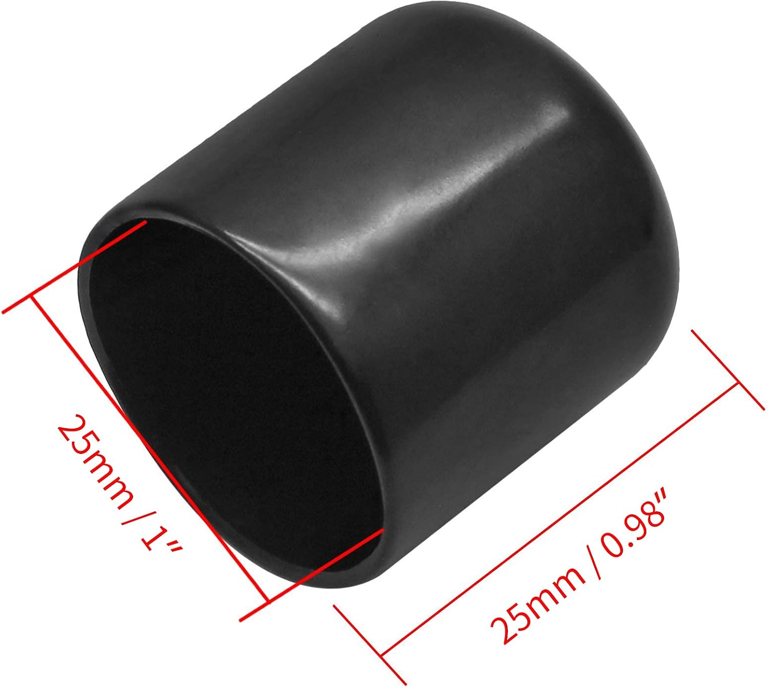 Bonsicoky 12Pcs Round Rubber End Caps 5/8" (16mm) ID, Black