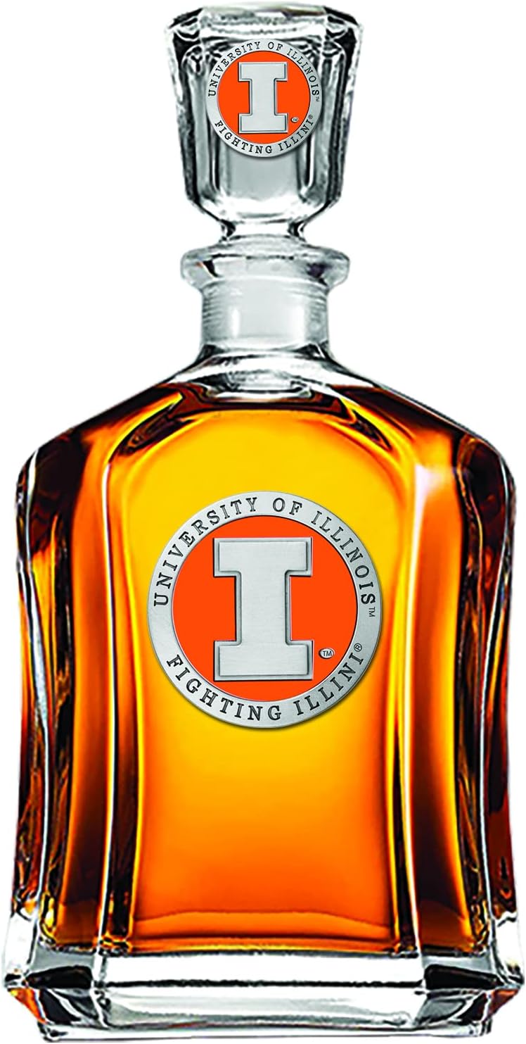 Marines Decanter – Eagle Globe & Anchor | 24 OZ Whiskey Decanter for Liquor with Airtight Stopper | Expertly Crafted Pewter Glass Clear