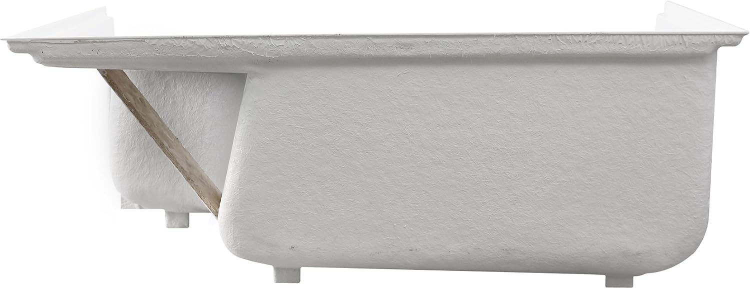 Aquatique 60 X 32 Single Threshold Shower Base With Left Hand Drain and Integral Right Hand Seat in White