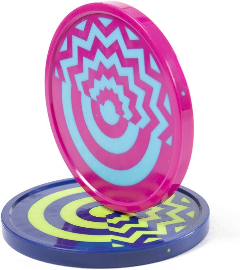 csg Deluxe Vivid Color Large Size Air Hockey Replacement Pucks - Set of Two 3.25 Inch Pucks!