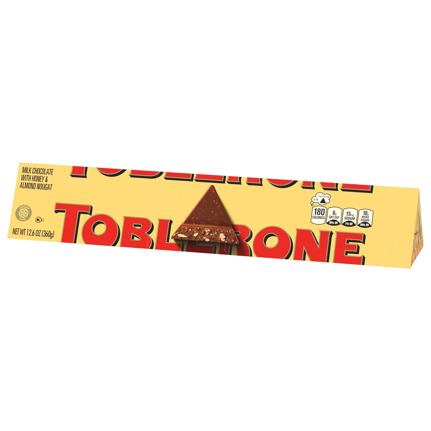 TOBLERONE Milk Chocolate Bar with Honey and Almond Nougat, 20 Bars | Bulk Chocolate
