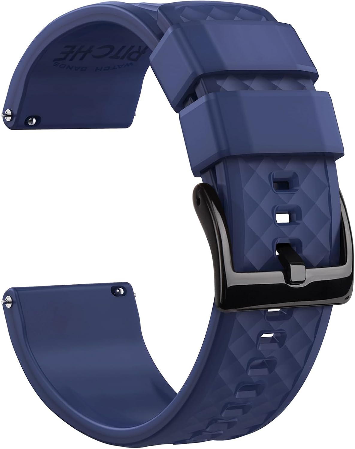 Ritche Christmas Gift Silicone Watch Bands 18mm 20mm 22mm 24mm Quick Release Rubber Watch Bands for Men, White Elephant Gifts