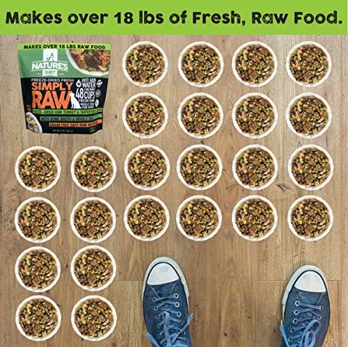 Nature's Diet Simply Raw Freeze-Dried Whole Food Meal - Makes 18 Lbs Fresh Food with Muscle, Organ, Bone Broth, Whole Egg, Superfoods