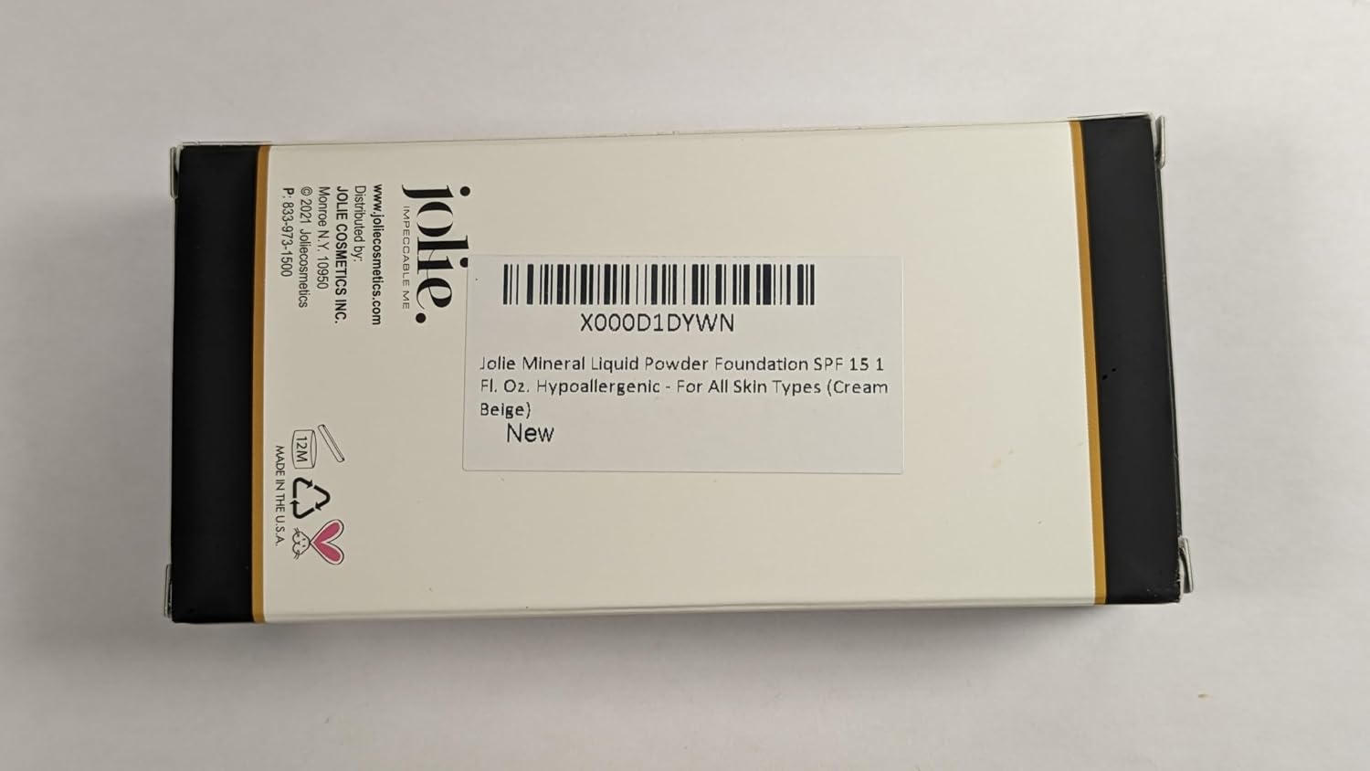 Jolie Mineral Liquid Powder Foundation SPF 15 1 Fl. Oz. Hypoallergenic - For All Skin Types (Cream Beige)