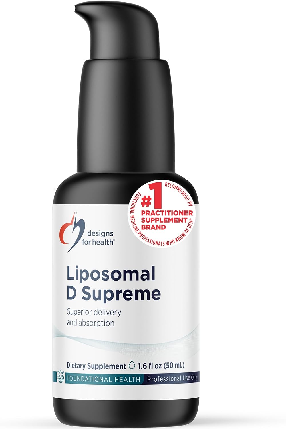 Designs for Health Liposomal D Supreme Vitamin D Liquid - 2500 IU Vitamin D3 + Vitamin K (K1 + K2) - Liposomes for Superior Absorption - Non-GMO