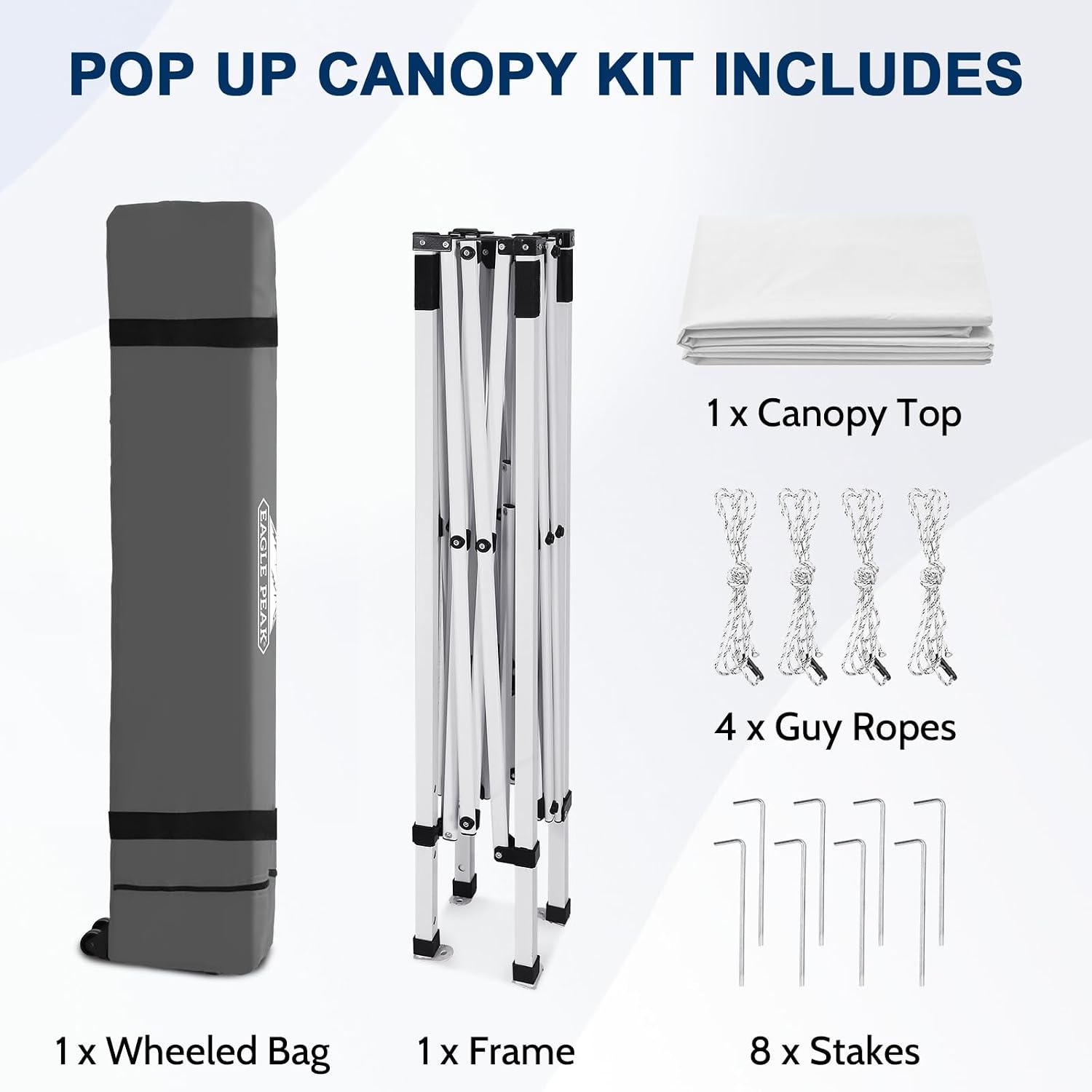 EAGLE PEAK 10x10 Slant Leg Pop Up Canopy Tent, Blue
