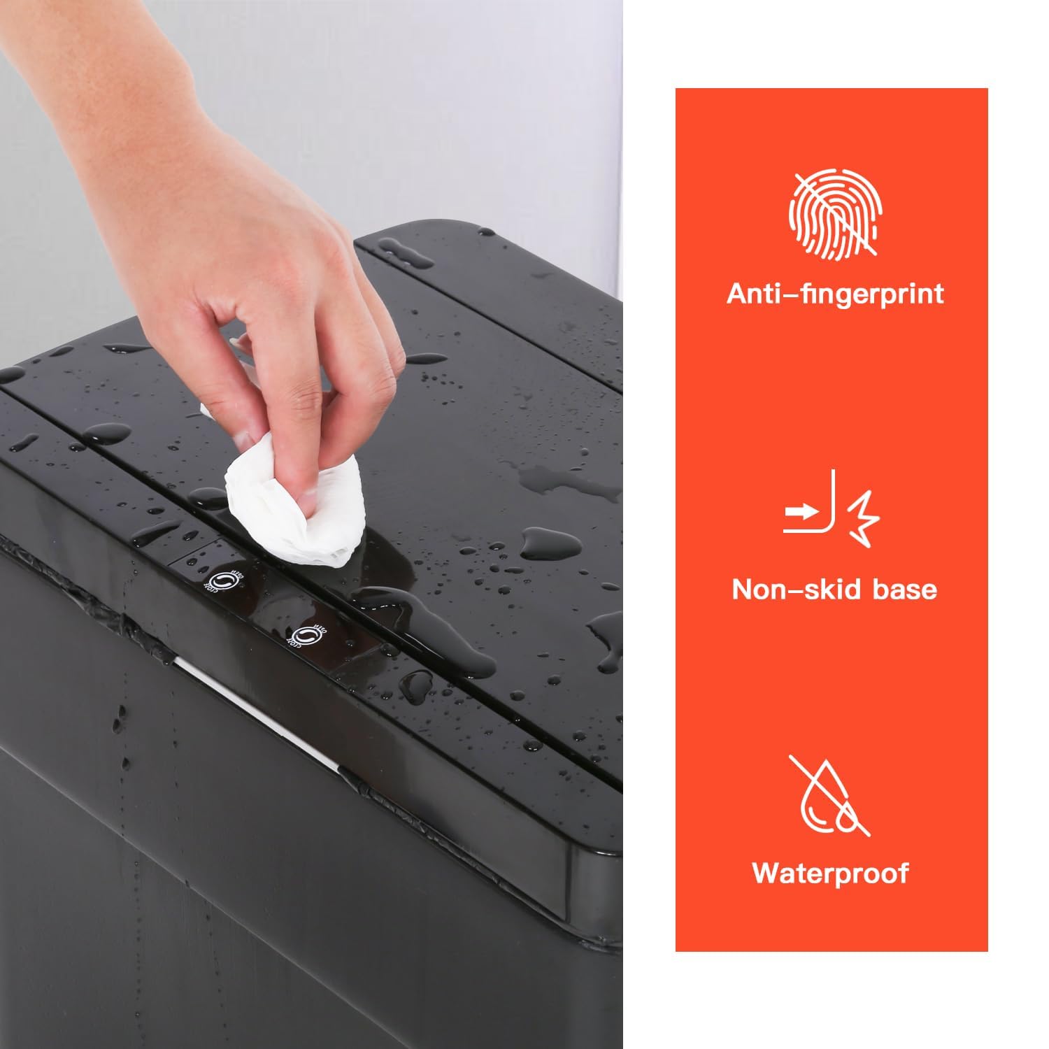 BestOffice 13 Gallon Trash Can Automatic Kitchen Trash Can Touch Free High-Capacity Garbage Can with Lid for Bedroom Bathroom Home Office 50 Liter