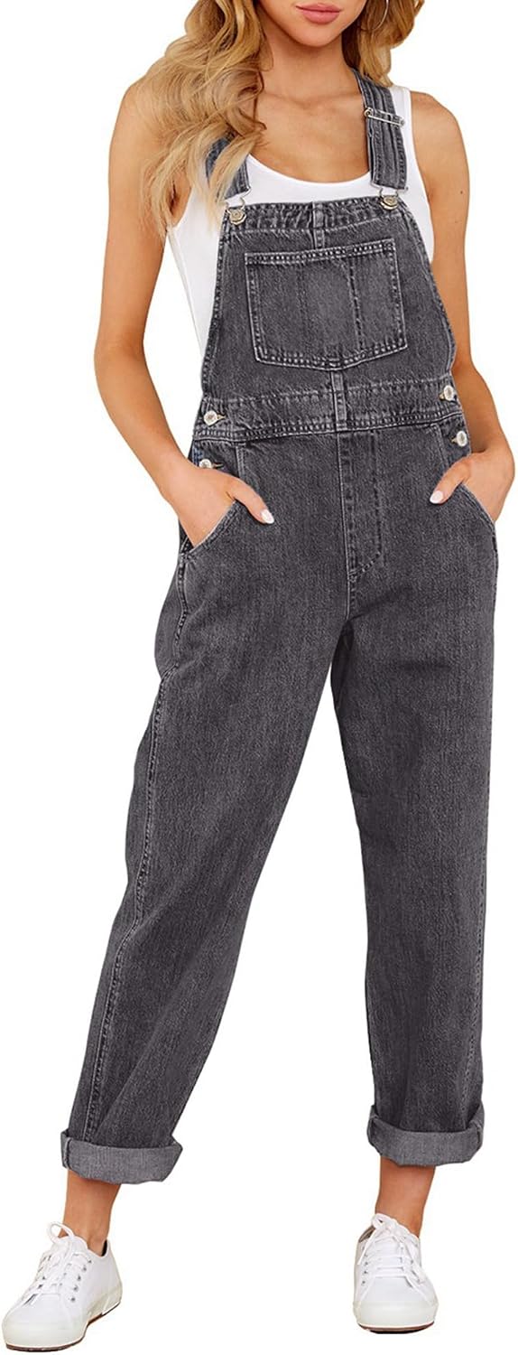 LookbookStore Denim Overalls for Women Dressy Stretch Bib Jean Jumpsuits