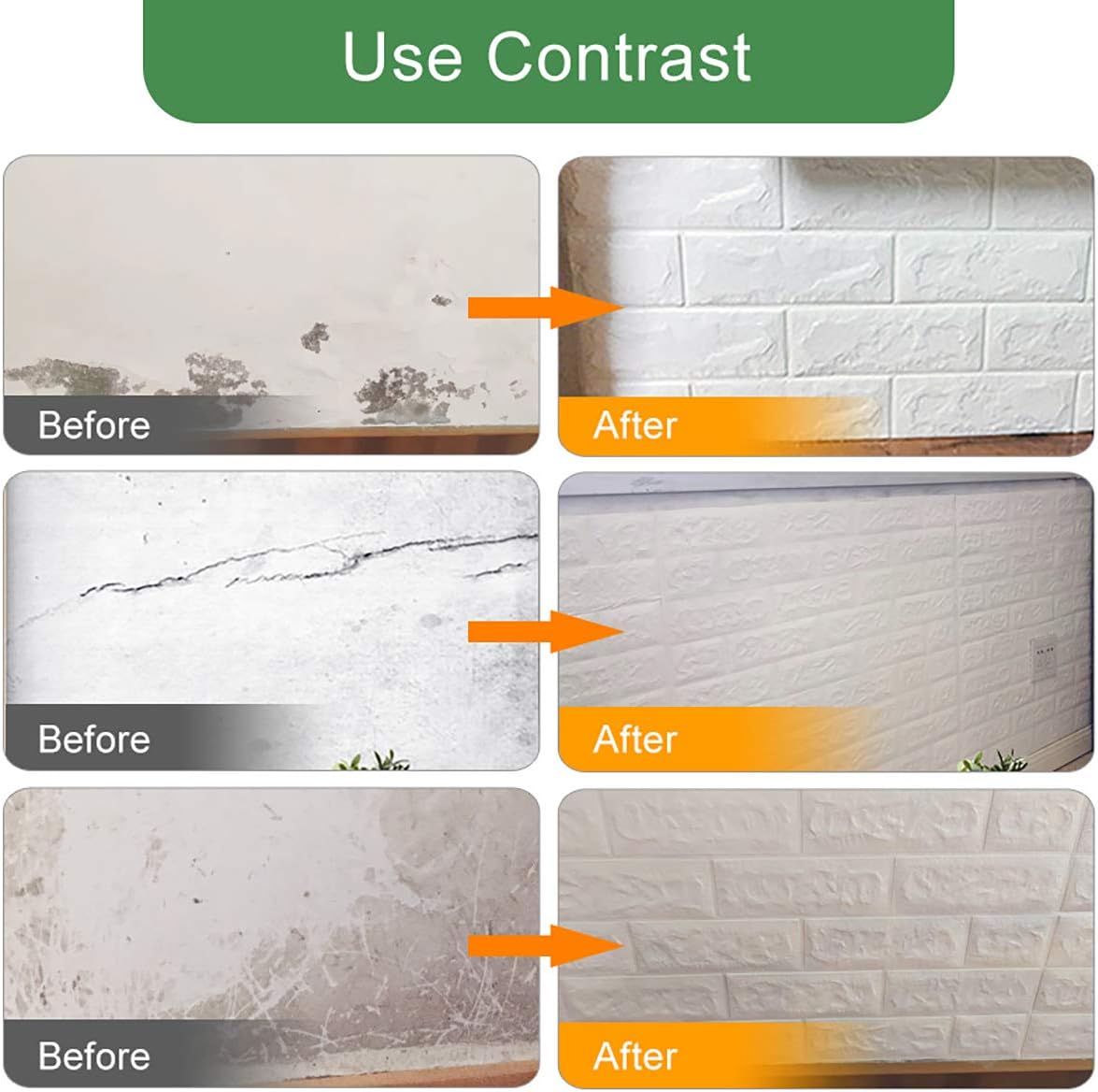 3D Self Adhesive Foam Wall Panels, 10 Tiles Cover 57 sq feet, Peel and Stick Brick Wallpaper for Living Room Bedroom Wall Decoration