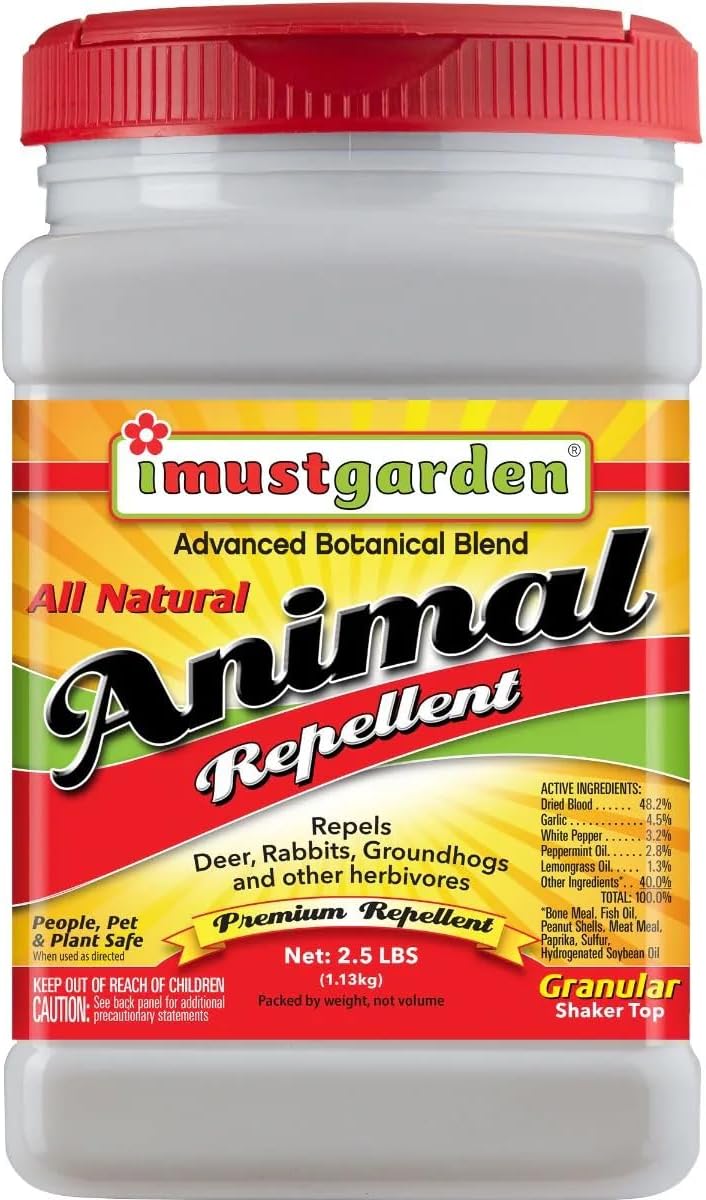 I Must Garden Deer/Rabbit/Groundhog Repellent: All-Weather, Natural - 5lb | All-Weather, Natural