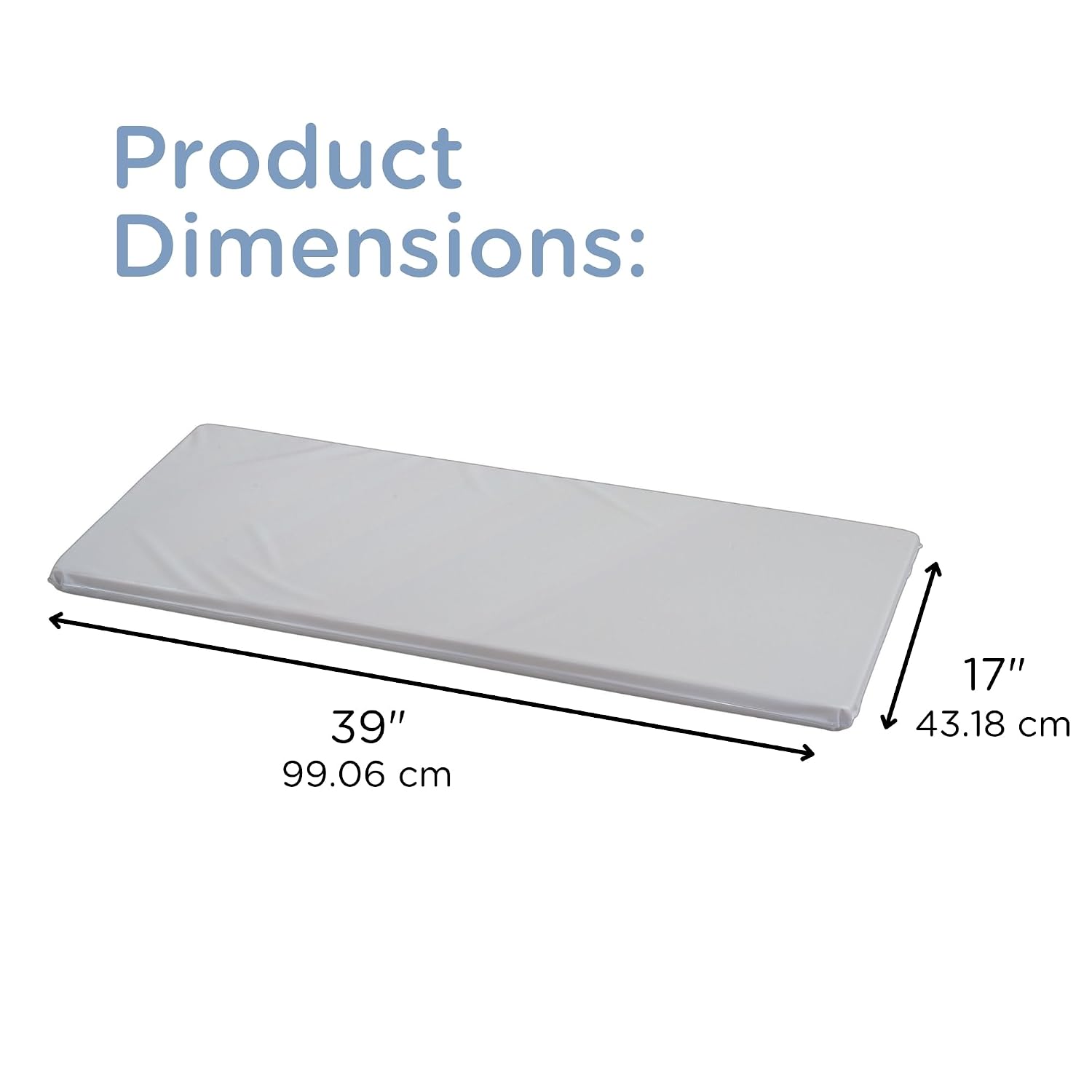 Children's Factory Vinyl Changing Pad with Waterproof Seams, 39" x 17" Pad | Wipeable Baby Changing Pad, Easy to Clean Portable Changing Pad