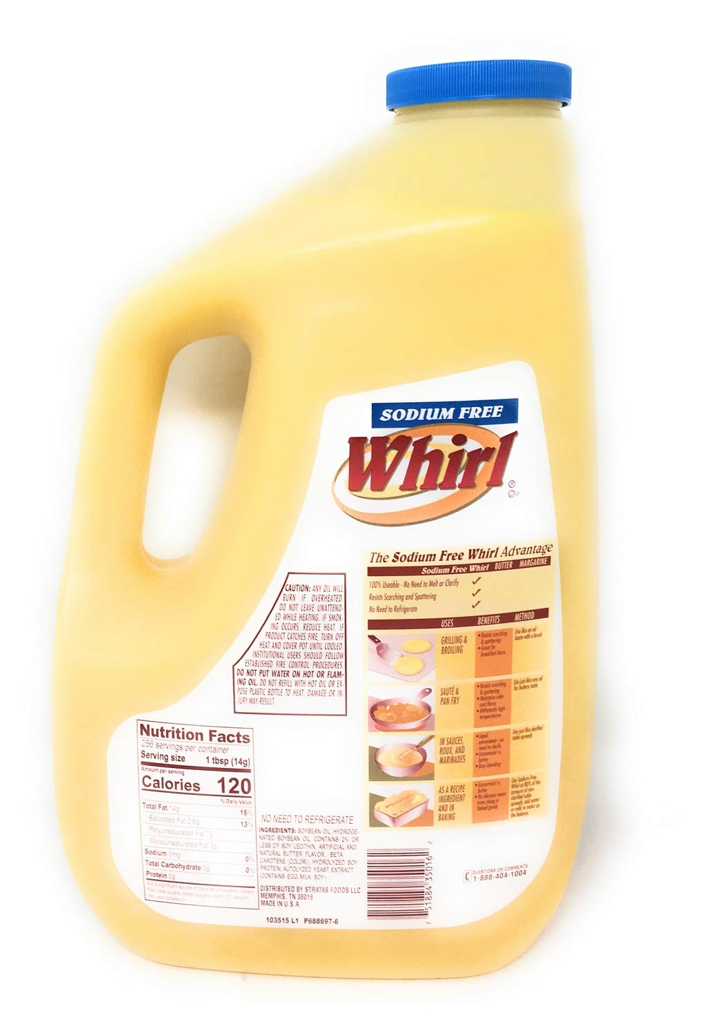 Whirl Sodium Free Butter Flavor Vegetable Oil, 1 Gallon