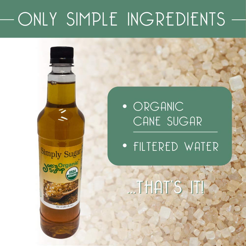 Joe’s Syrup Organic Flavored Syrup, Organic Strawberry, 750 ml | Vegan, gluten-free, Non-GMO, no HFCS; for cocktails & desserts