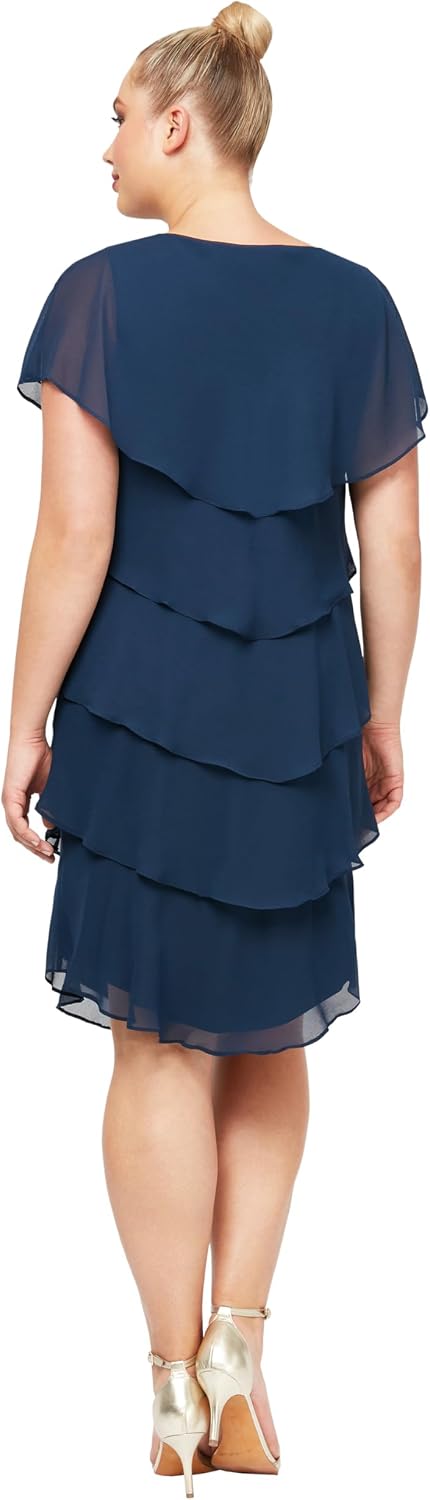 S.L. Fashions Women's Plus Size Tier Dress