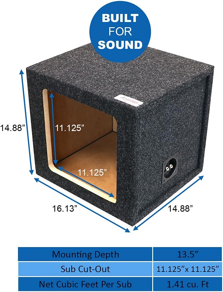 Atrend Bbox Single Vented 15 Inch Subwoofer Enclosure Engineered for Kicker Solo-Baric Model L5 & L7 Subwoofers - Car Subwoofer Boxes & Enclosures & Subwoofer Box Improves Audio Quality, Sound & Bass