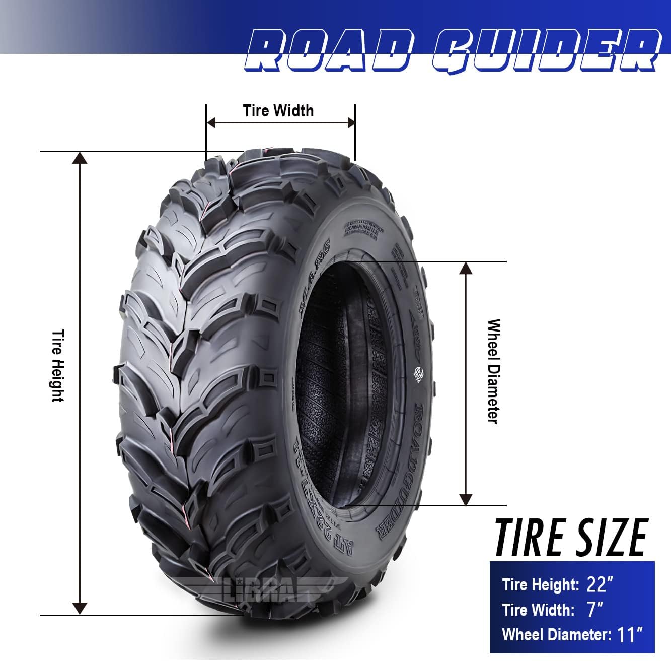 ROADGUIDER ATV Mud Tire 22x10-9 6PR for Honda Recon 250 Suzuki Ozark 250