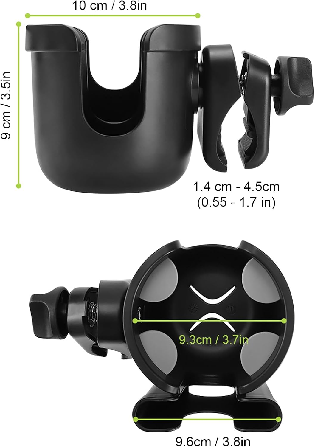 Accmor Stroller Cup Holder with Phone Holder, Bike Cup Holder, Universal Cup Holder for Uppababy Nuna Strollers, 2-in-1 Drinks Holder for Walker