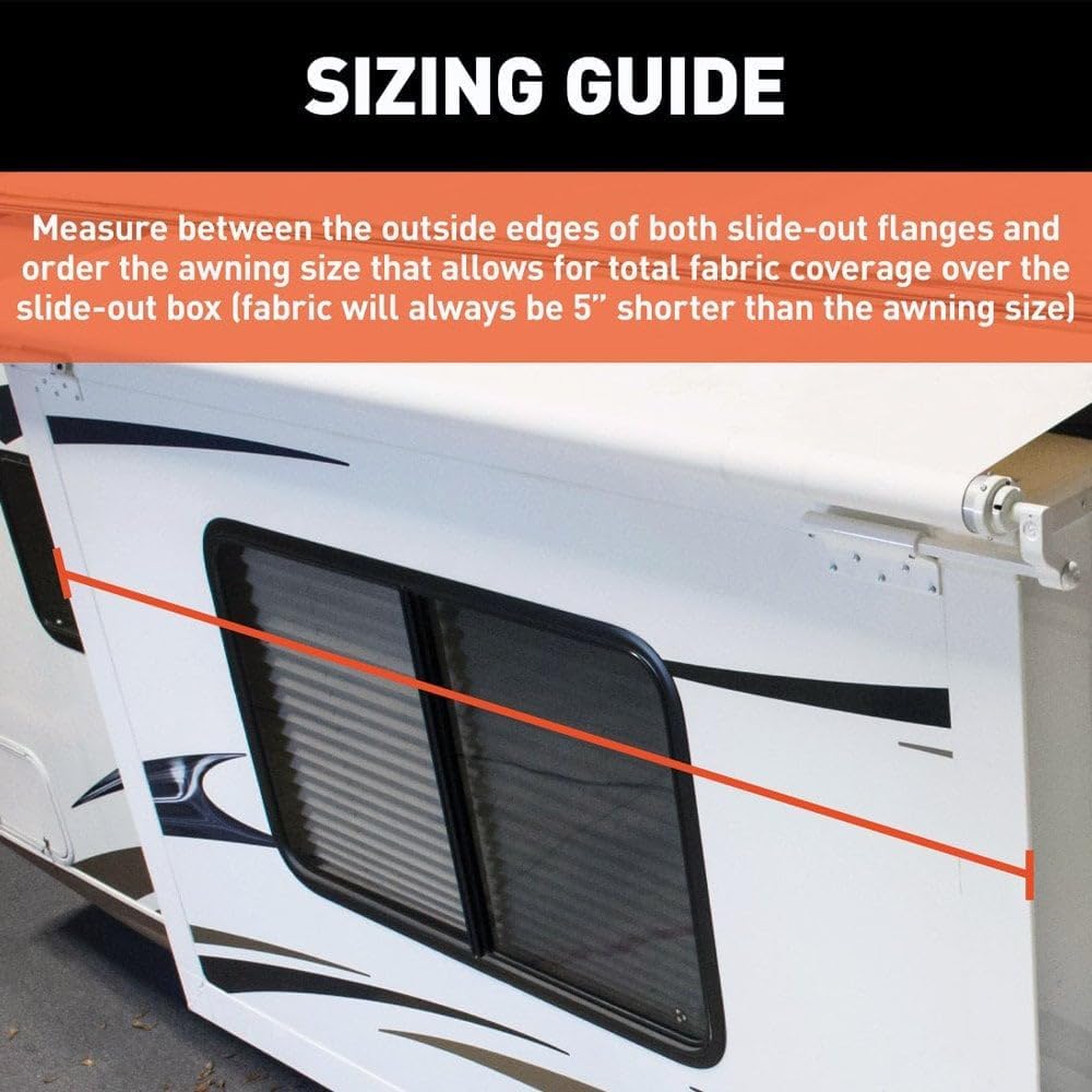 Solera 5000 Series Black Slide Topper RV Slide-Out Awning 7' (6'7" Fabric) 13.5 oz Vinyl Leak-Proof, 48" Extension, Roof, Sidewall Protection