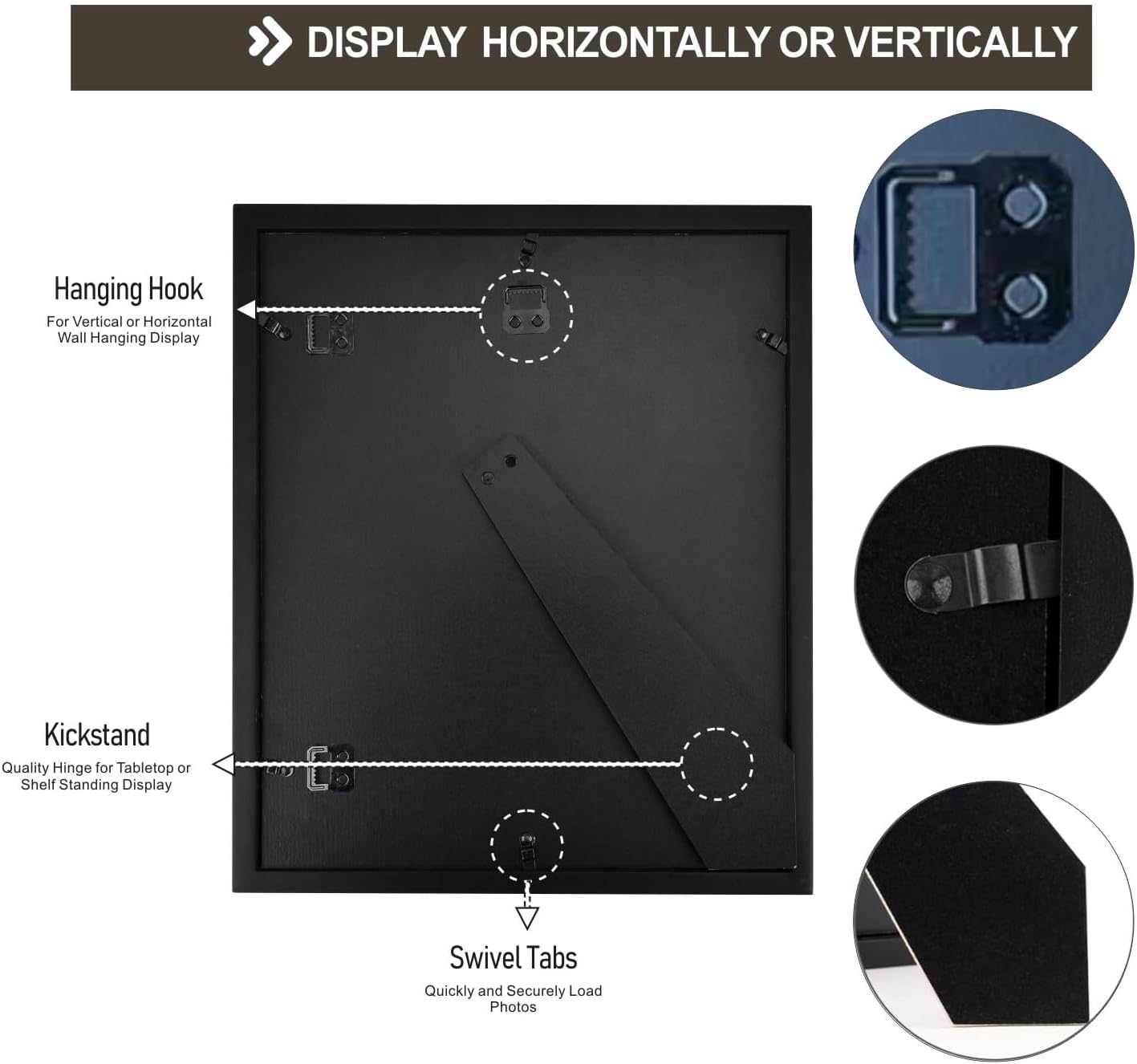 4x6 5-Opening Collage Picture Frame Black Wood