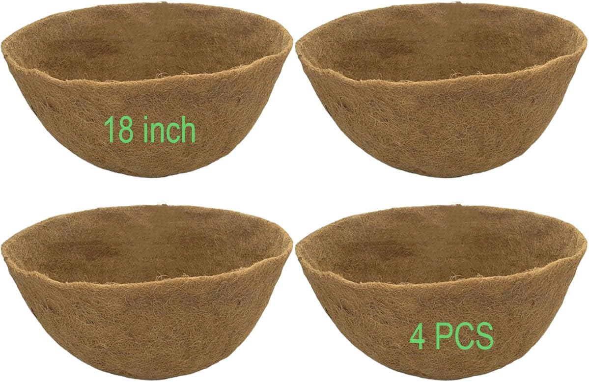Coco Liners for Planters 20 Inch 2PCS Replacement Coco Fiber Basket Liner for Round Baskets Garden Containers