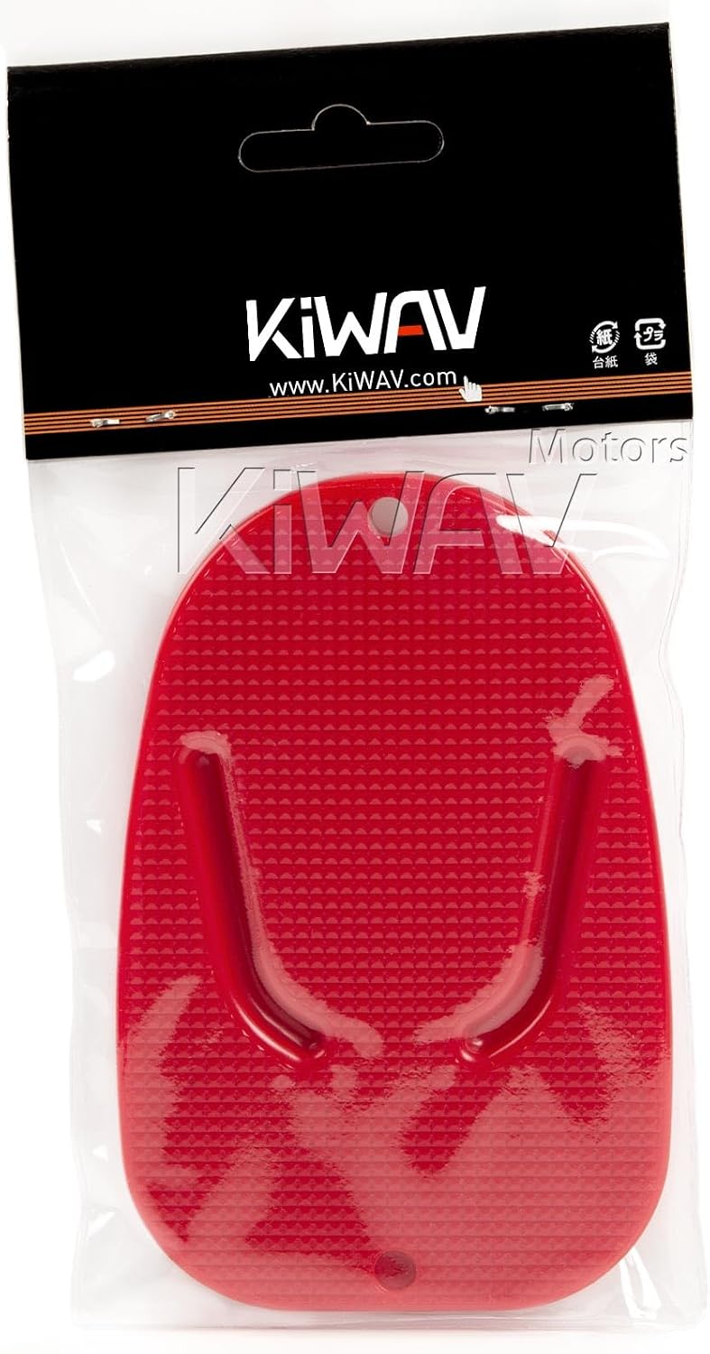 KiWAV Motorcycle Kickstand Pad Plate Support Accessory - Black - Soft Ground, Grass, Hot Pavement, Outdoor Parking, Anti Sinking