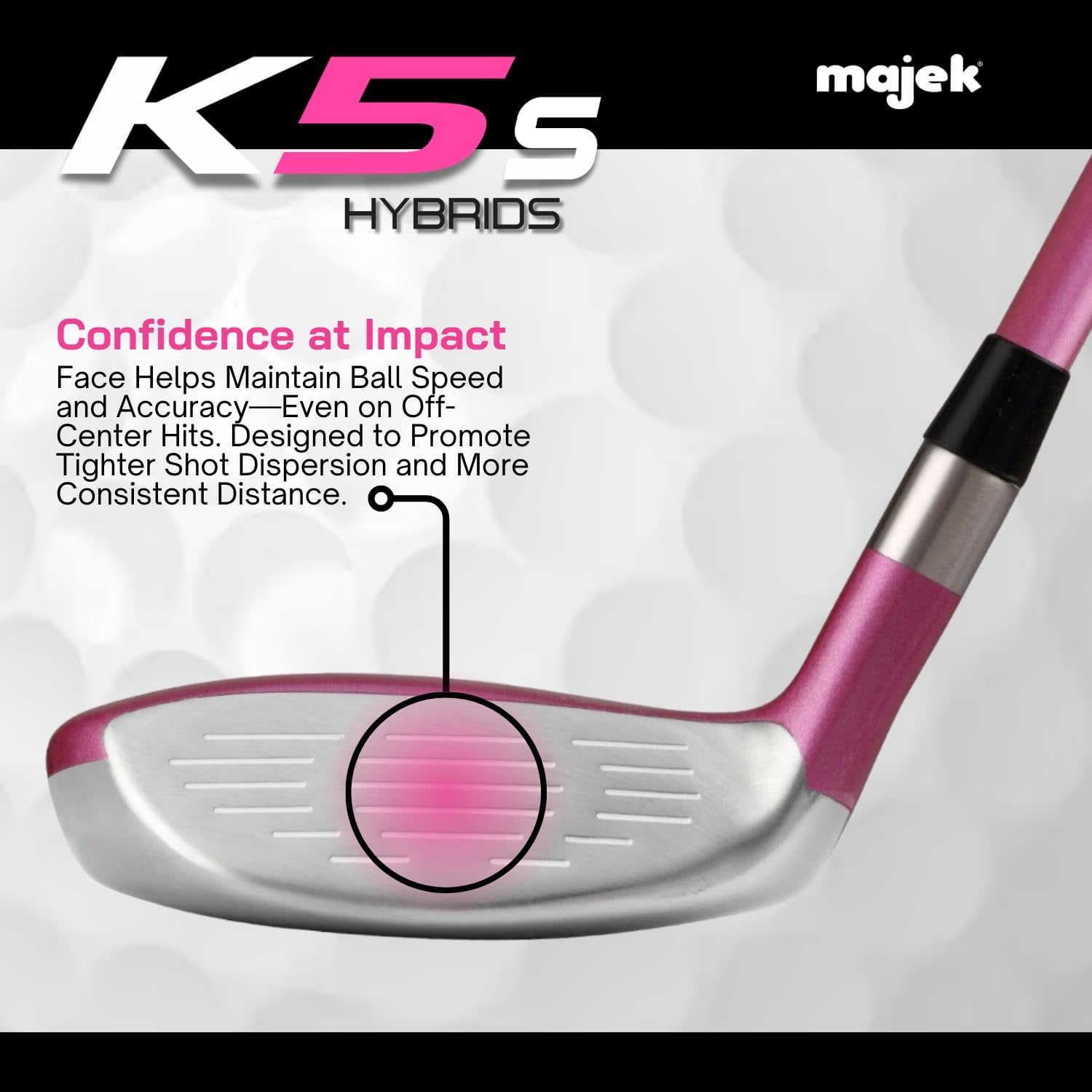 Majek Pink Senior Ladies Golf Hybrids Irons Set New Senior Women Best All True Hybrid Ultra Light Weight Forgiving Fuchsia Woman Complete Package
