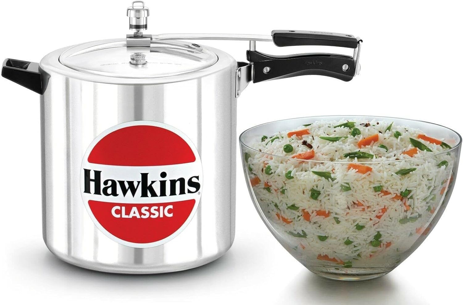 Hawkins Aluminium 8 Litre Classic Pressure Cooker, Tall Design Inner Lid Cooker, Big Cooker, Silver (Cl8T)