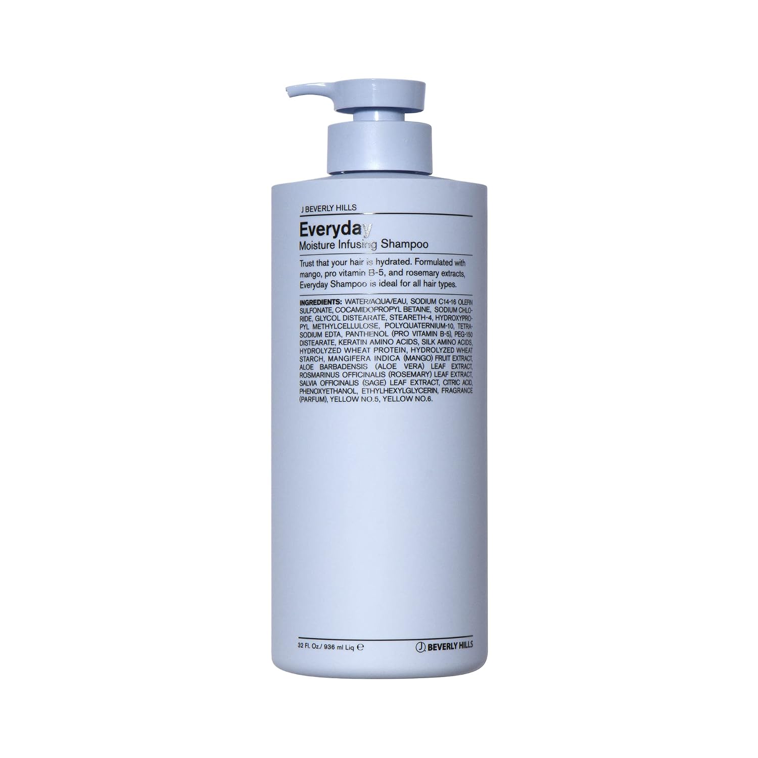 J Beverly Hills Blue Everyday Moisturizing Shampoo with Eucalyptus Oil for Hair Growth, (3 Oz, 12 Oz)