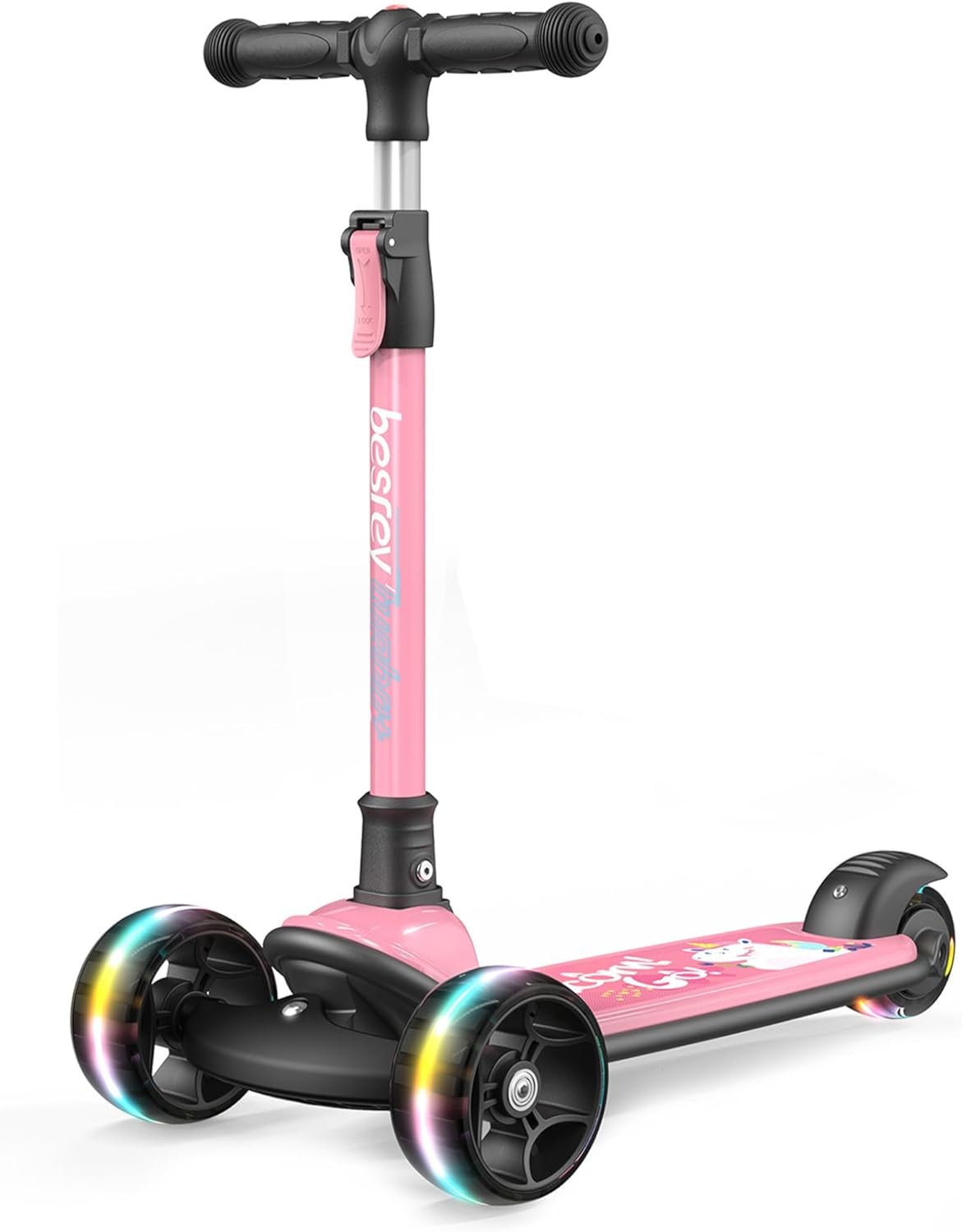 besrey 3 Wheel Scooter for Kids Ages 3-10 with 4 Adjustable Height