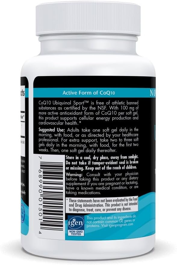 Nordic Naturals Nordic CoQ10 Ubiquinol Sport - 60 Mini Soft Gels - 100 mg Ubiquinol - Heart Health, Physical Performance