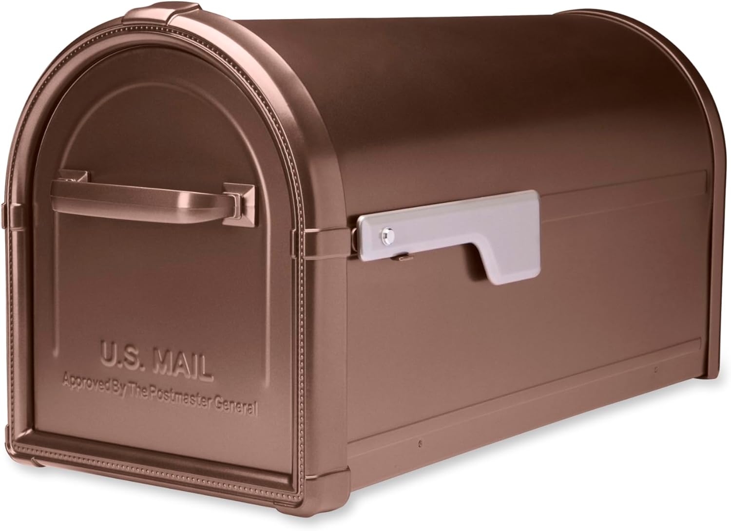 Architectural Mailboxes Hillsborough Post Mount Mailbox, Rubbed Bronze | Galvanized steel build for outside with rust-resistant powder-coat finish and a magnetic door closure. USPS approved.