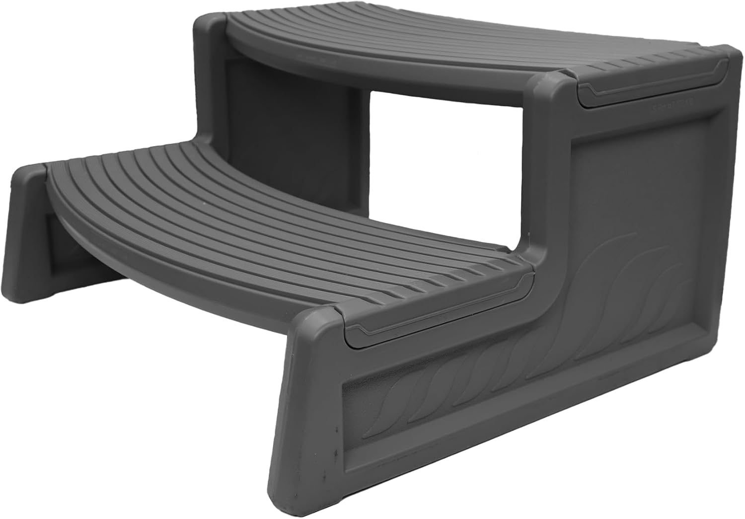 Confer Plastics Resin Multi Purpose Outdoor Non Slip Portable Spa and Hot Tub Handi-Step Deck Patio Steps Accessories, Charcoal Grey