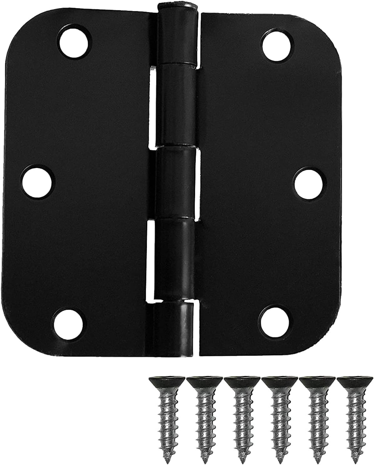 Ilyapa Door Hinges, 3.5x3.5 Inch - Satin Nickel, 18 Pack, Includes Mounting | 5/8 Inch Radius Corners, For Standard Interior Doors, Satin Nickel Finish, Screws