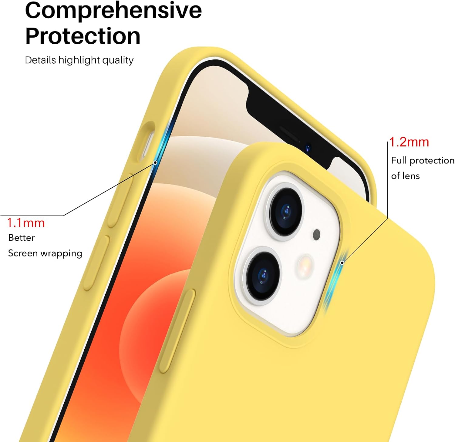 ORNARTO for iPhone 12 Mini Case, Slim Liquid Silicone Cover, Navy Blue