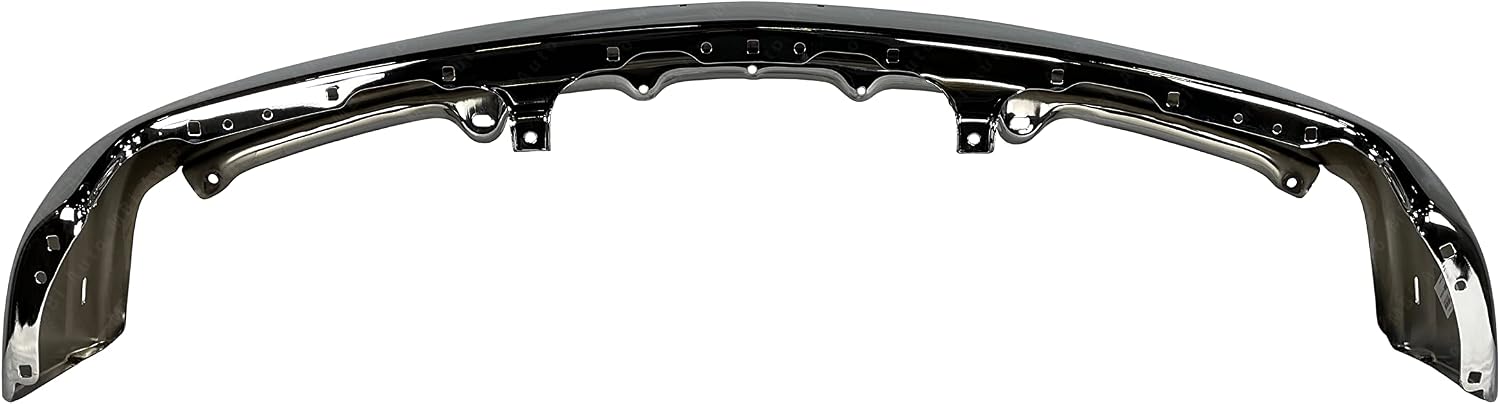 Chrome, Steel Front Bumper Impact Bar Fascia Compatible with 1999 2000 2001 2002 Chevy Silverado Pickup 99-02, GM1002376