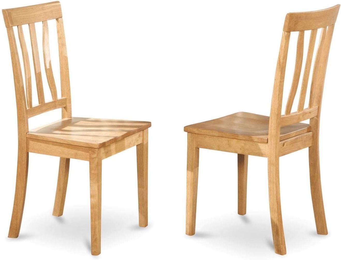 East West Furniture ANC-WHI-W Antique Dining Room Chairs - Slat Back Solid Wood Seat Chairs, Set of 2, Buttermilk & Cherry