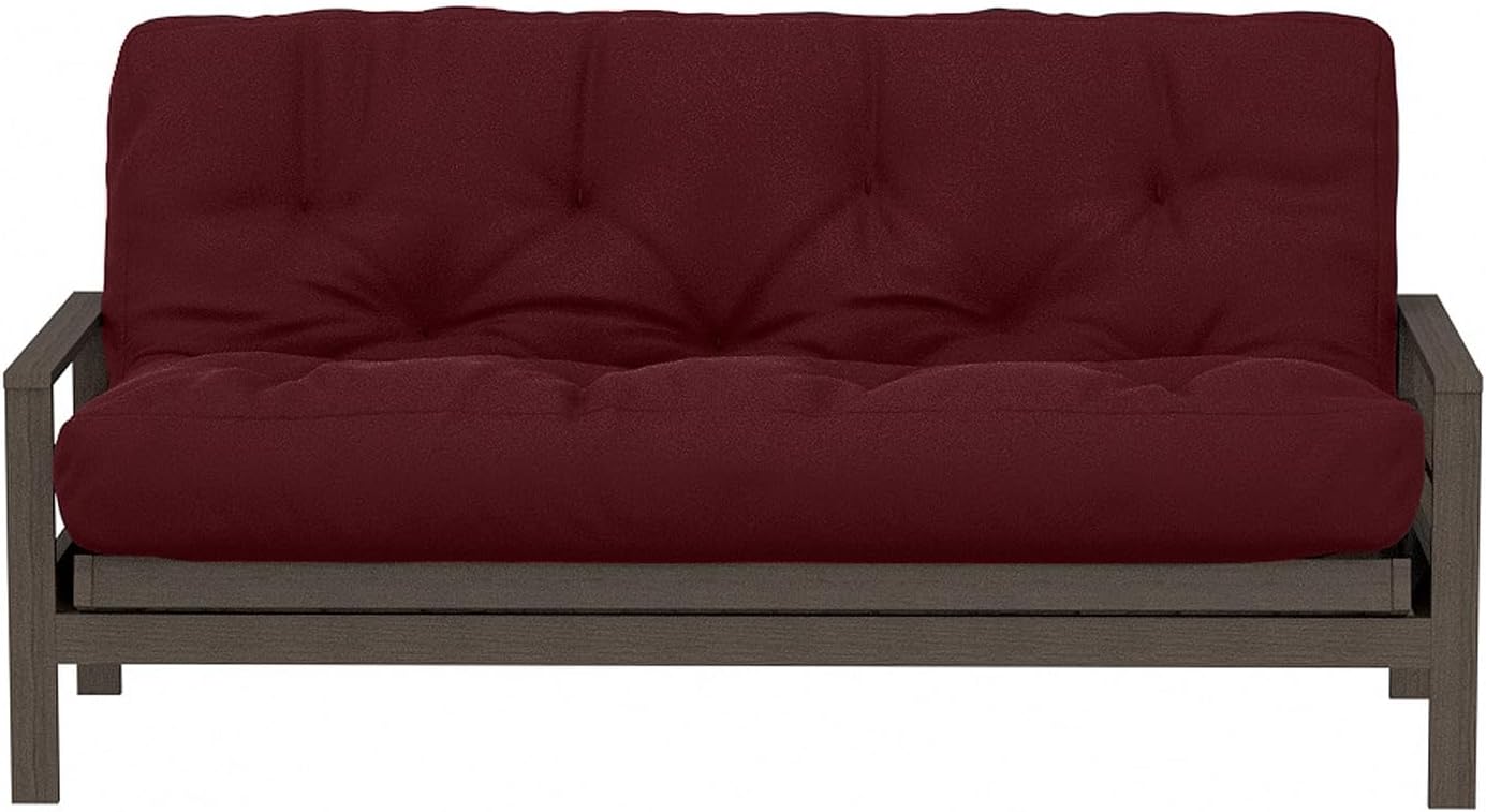 Royal Sleep Products by The Futon Factory 12 inch Foam Futon Mattress - Solid Black Fabric - Full Size - CertiPUR Certified Foams - Made in USA - (Frame not Included)