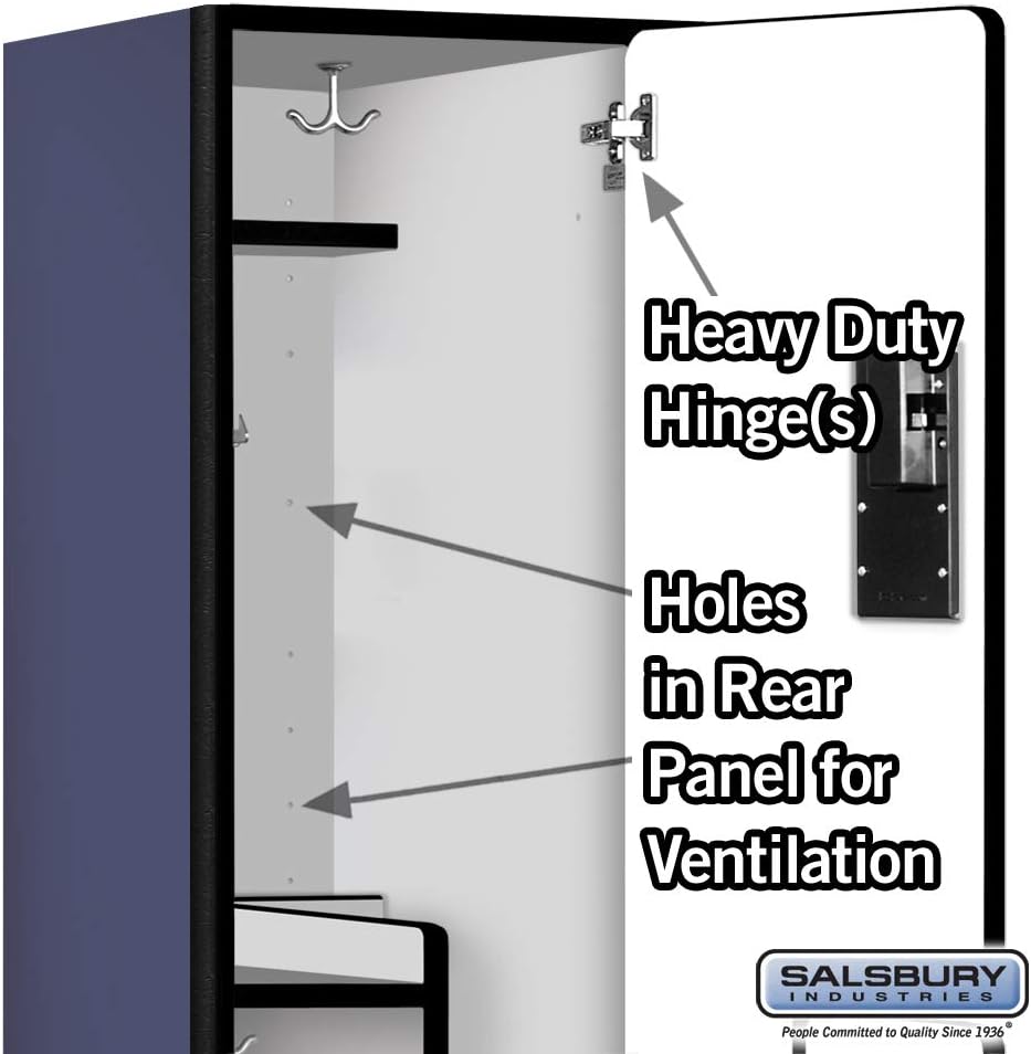 Salsbury Industries 2-Tier S-Style Extra Wide Designer Wood Locker with One Wide Storage Unit, 6-Feet High by 18-Inch Deep, Mahogany