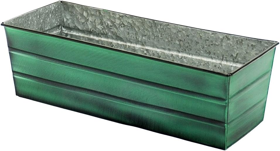 Achla Designs Galvanized Window Flower Box Planter-Green-Medium (24" L x 9.5" W x 7.5" H)
