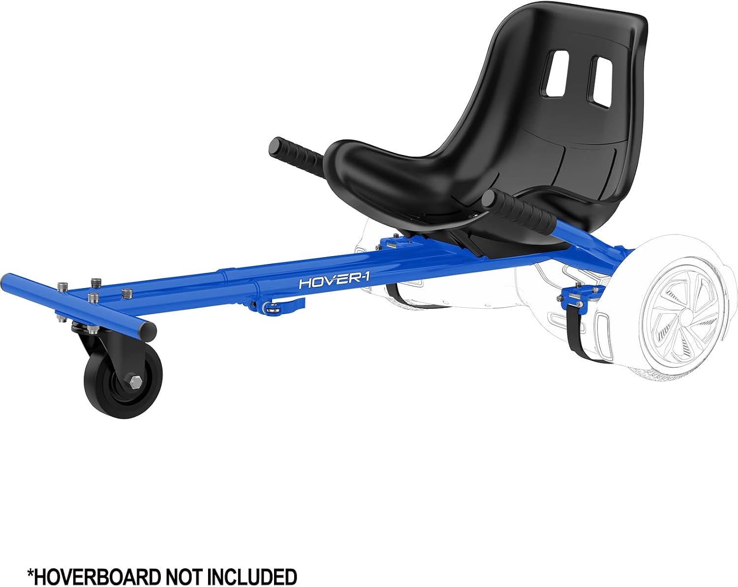Hover-1 Buggy Hoverboard Attachment - Compatible with Most 6.5" & 8" Electric Hoverboards, Hand-Operated Rear Wheel Control, Adjustable Frame & Straps
