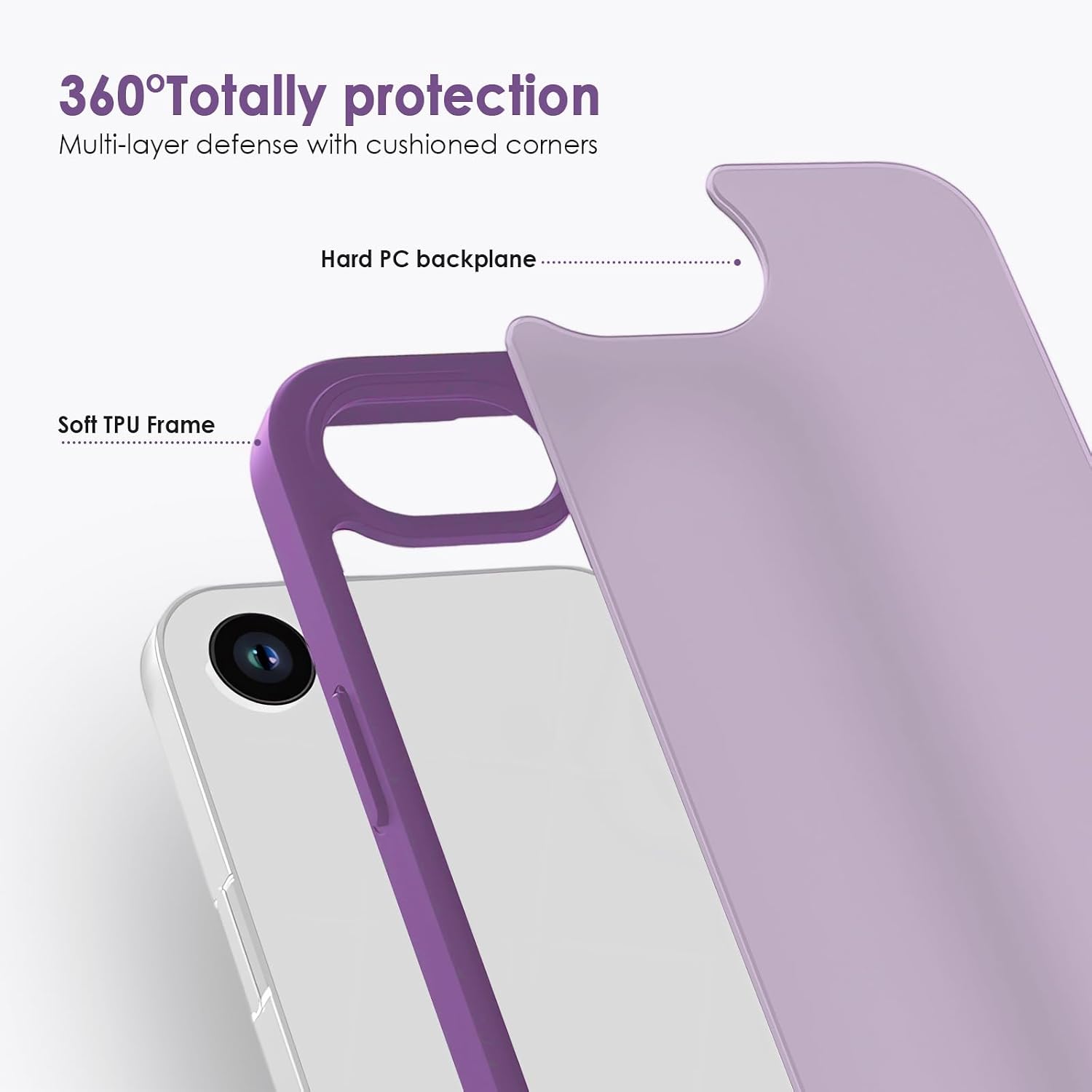 TENOC Phone Case Compatible with iPhone SE (2nd 2020 and 3rd 2022 Generation) & iPhone 7 & iPhone 8, Clear Case Shockproof Protective Bumper Slim Cover for 4.7 Inch