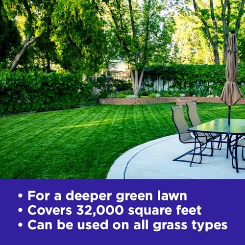 Commercial Grade Lawn Fertilizer with Iron- Liquid Fertilizer Spray- Nitrogen and Iron for Deeper Green Turf- Any Grass Type - Simple Lawn Solutions - Lawn Energizer - 32 Ounce