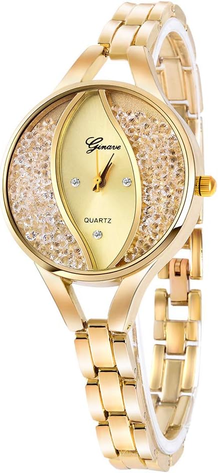 Women's Diamond Wristwatch Bangle Bracelet Jewelry Set Analog Quartz Wrist Watch for Ladies