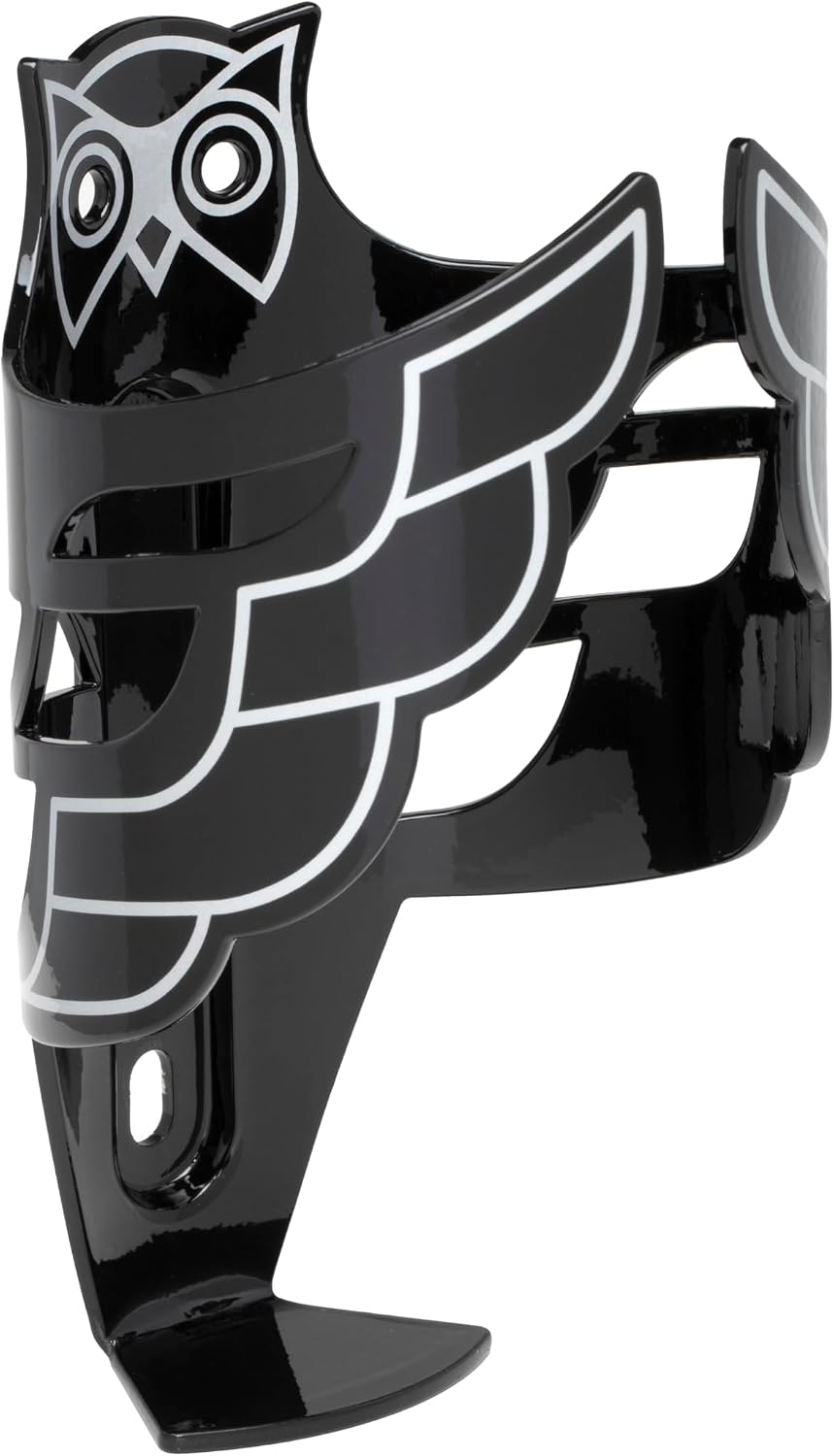Portland Design Works Water Bottle Cage - Lightweight Water Bottle Holder for Bikes, Owl Cage, Black/Gold