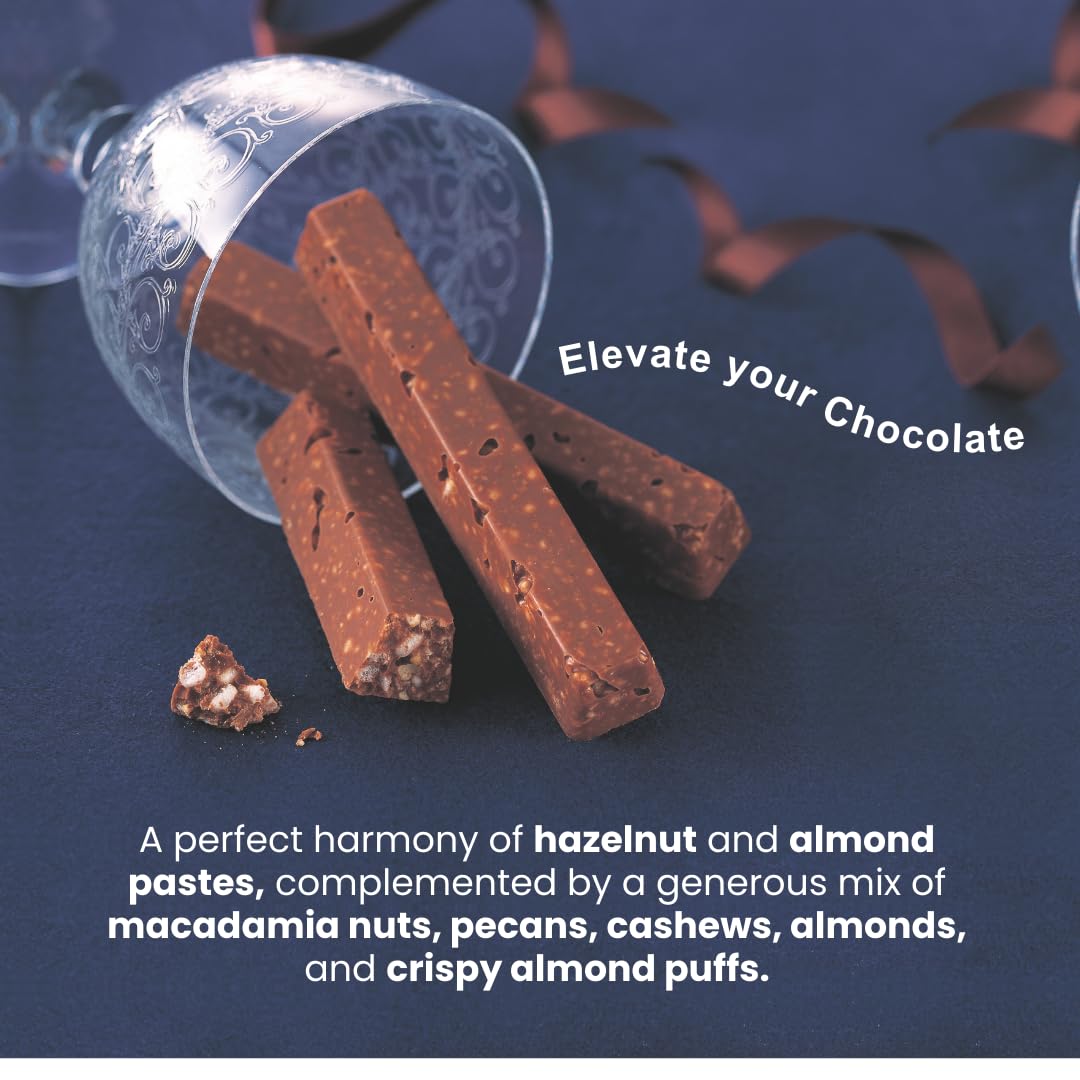 ROYCE' Nut Bar Chocolate - Chocolate Bar with Nuts| Gourmet Snack for Gifting & Indulging | Japanese Chocolate Bar from Hokkaido (12 Pieces of Chocolate)