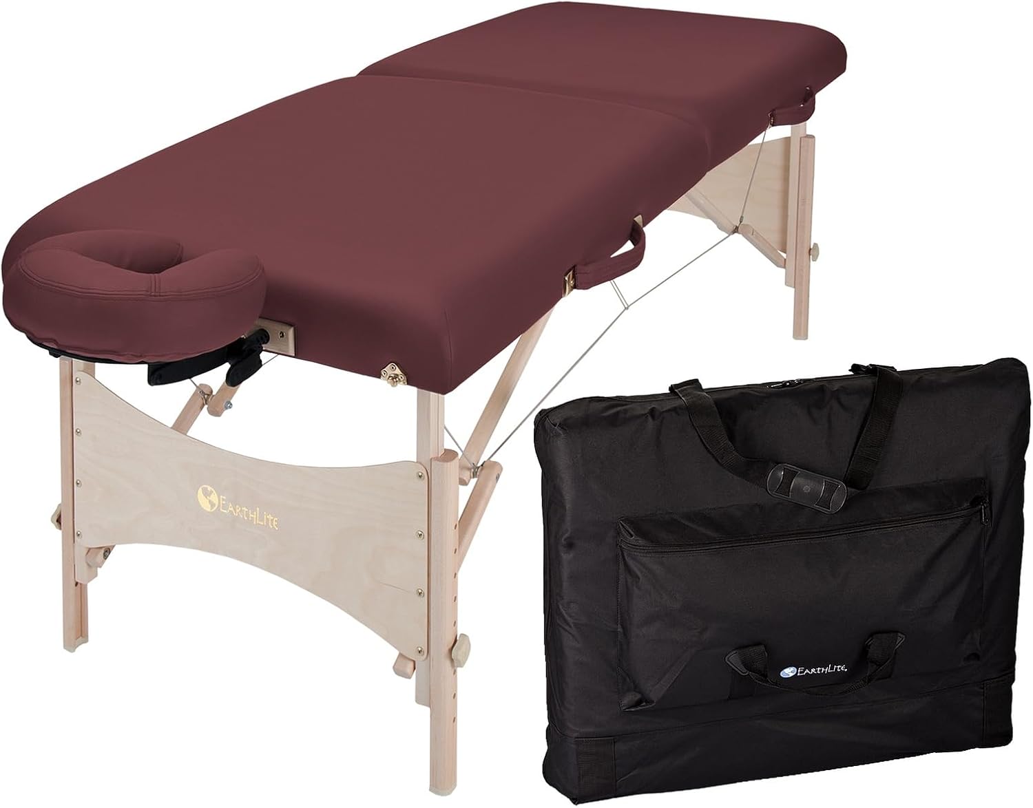 EarthLite Harmony DX Portable Massage Table Package, Includes Table + Face Cradle + Carrying Case, 30" x 73, Black