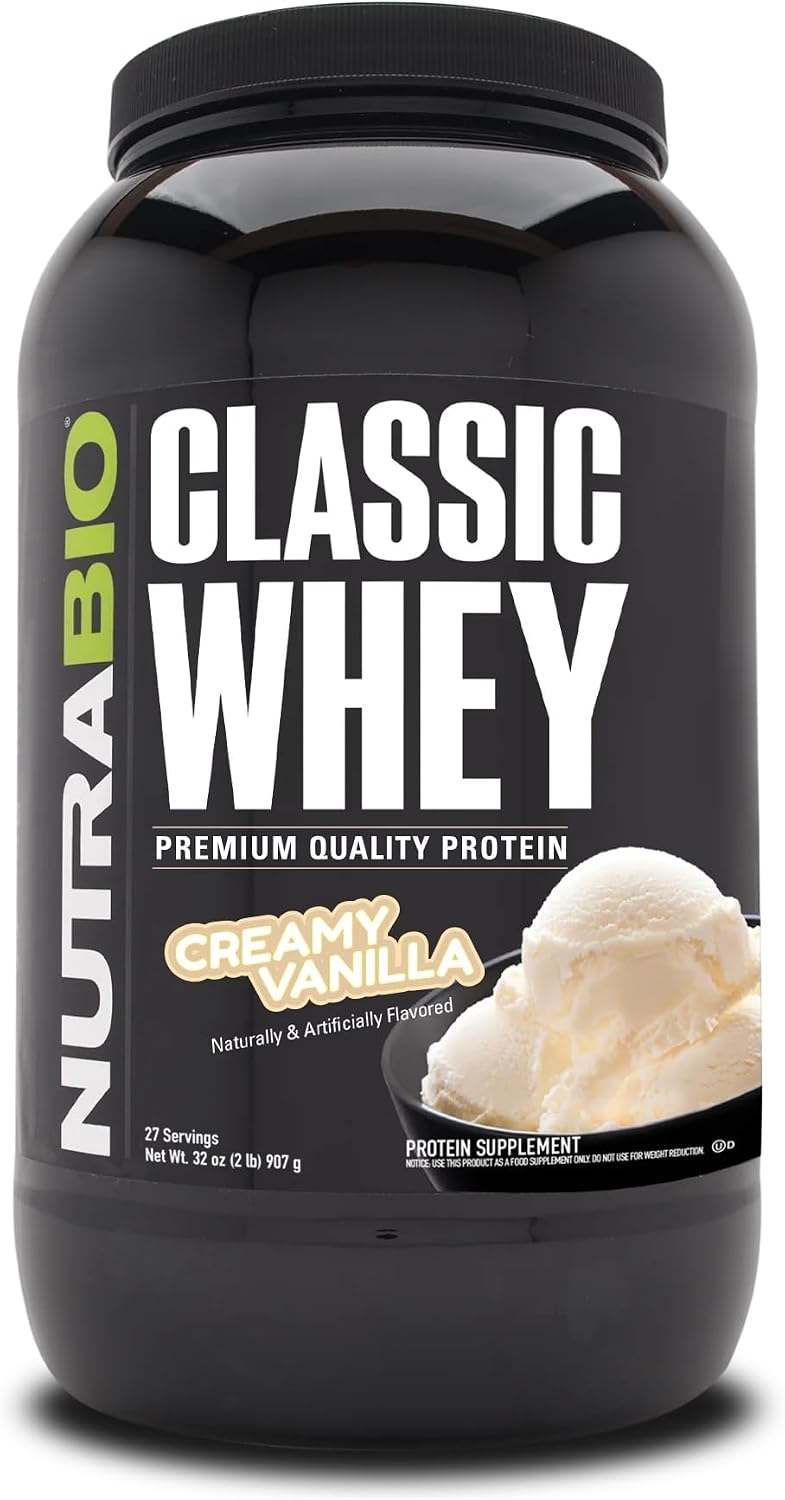 NutraBio Classic Whey Protein Powder- 25G of Protein Per Scoop - No Fillers, Artificial Colors, Preservatives - Chocolate Milkshake, 2 Pounds
