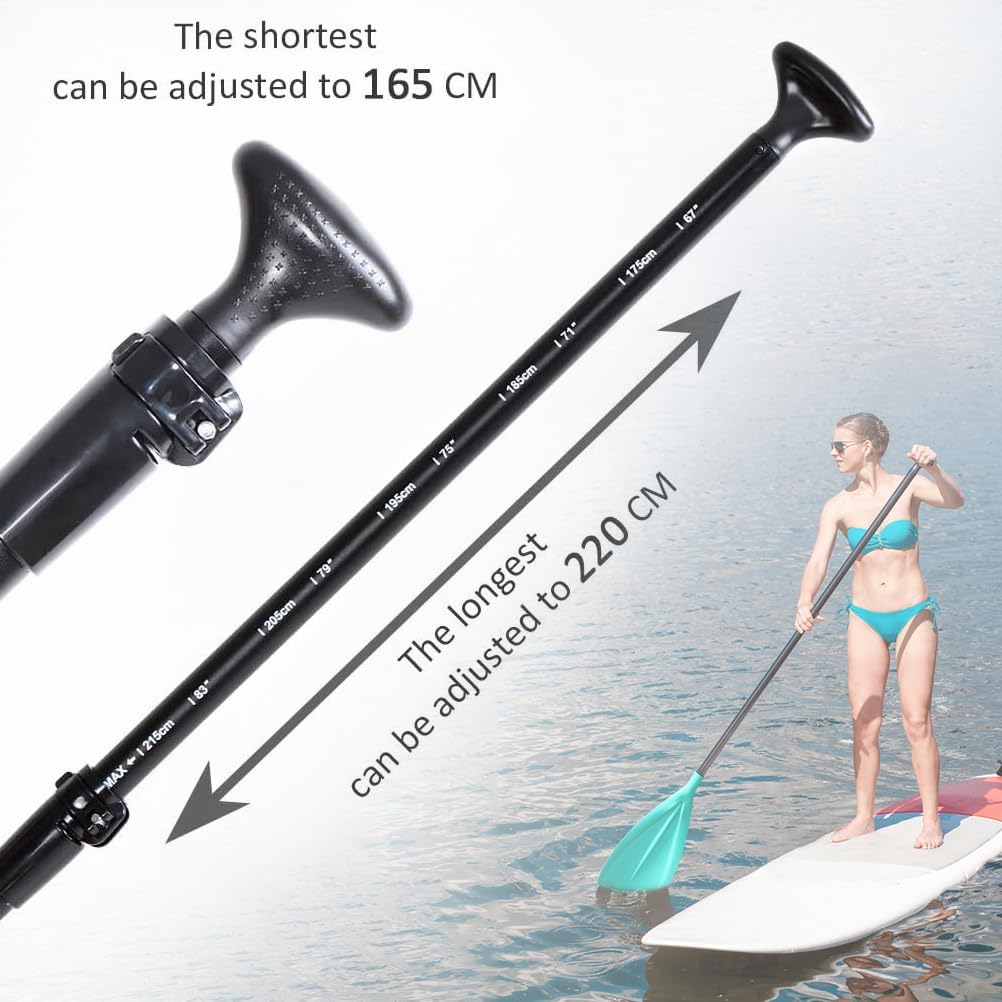 Karltion SUP Paddle - 3-Piece Adjustable Aluminium SUP Paddle with Glass Fiber Blade for Surfing, Floating, Water Sports