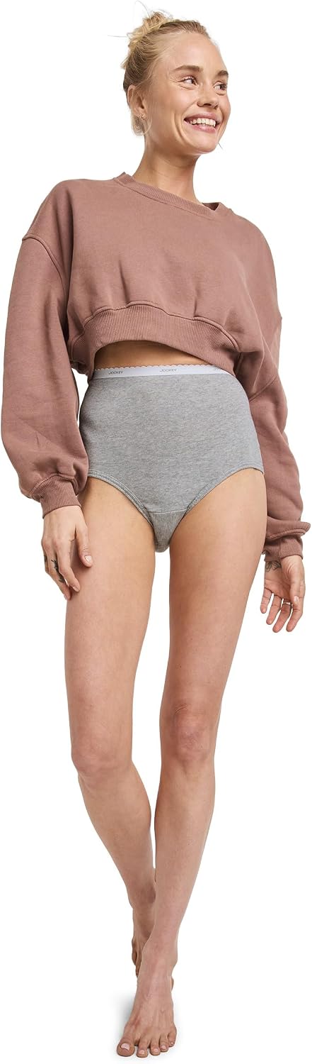 Jockey Women's Underwear 100% Cotton Classic Brief - 3 Pack